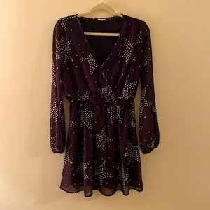 Peach Love Starry Black Dress